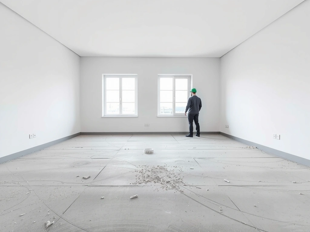 İnşaat sonrası temizlenmiş boş oda
